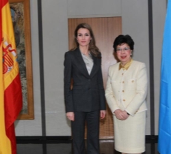 Doña Letizia y la directora general de la OMS, Margaret Chan 